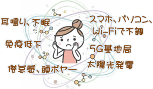 電磁波過敏症　耳鳴り　不眠　免疫低下　倦怠感